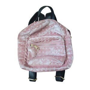 NWOT Women's Pink Small Velvet Backpack Traveling Y2K Purses Strappy Summer